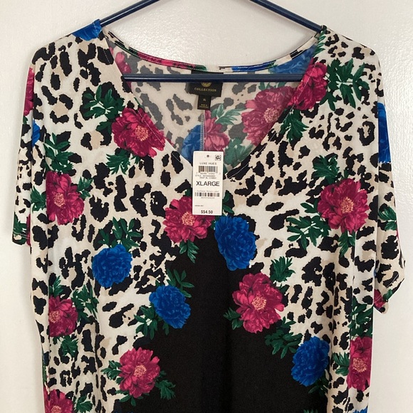 JM Collection, Lux Hues, Floral Top, Size XL - Picture 2 of 10